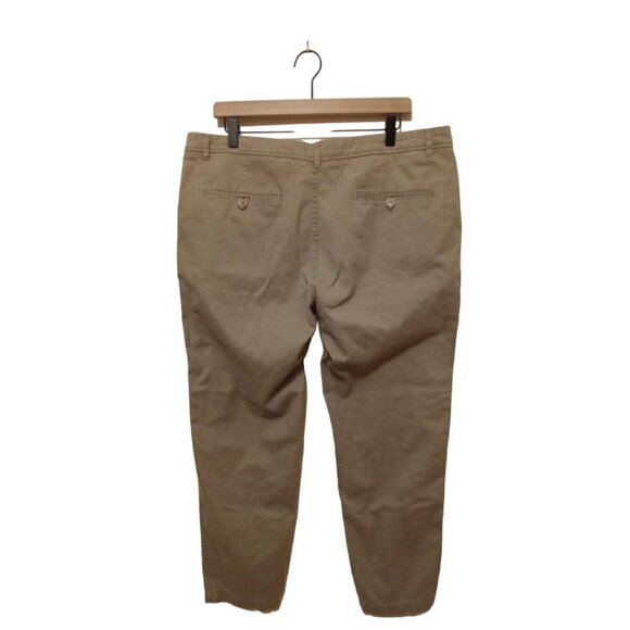 WOOLRICH Tan Relaxed Fit Straight Leg Crop Sunday Chino Pants Sz 14 - Picture 3 of 7